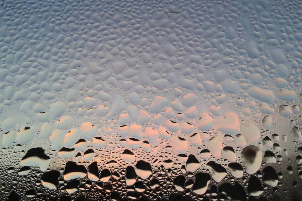 Condensation on glass
