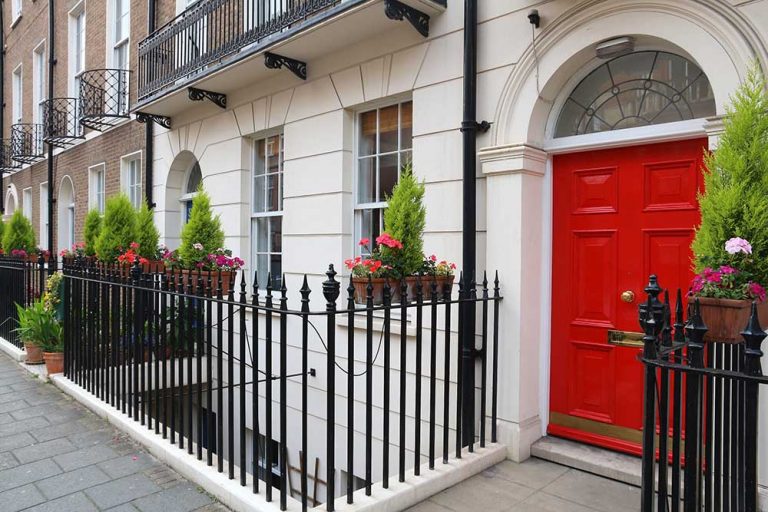 Red front door