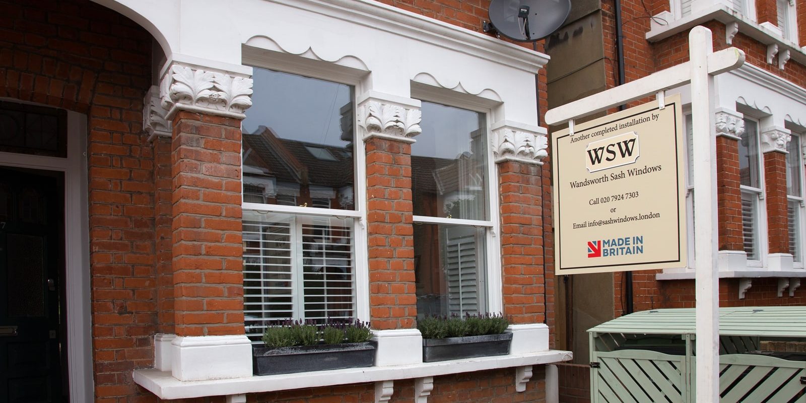 House front with cleaned sash windows