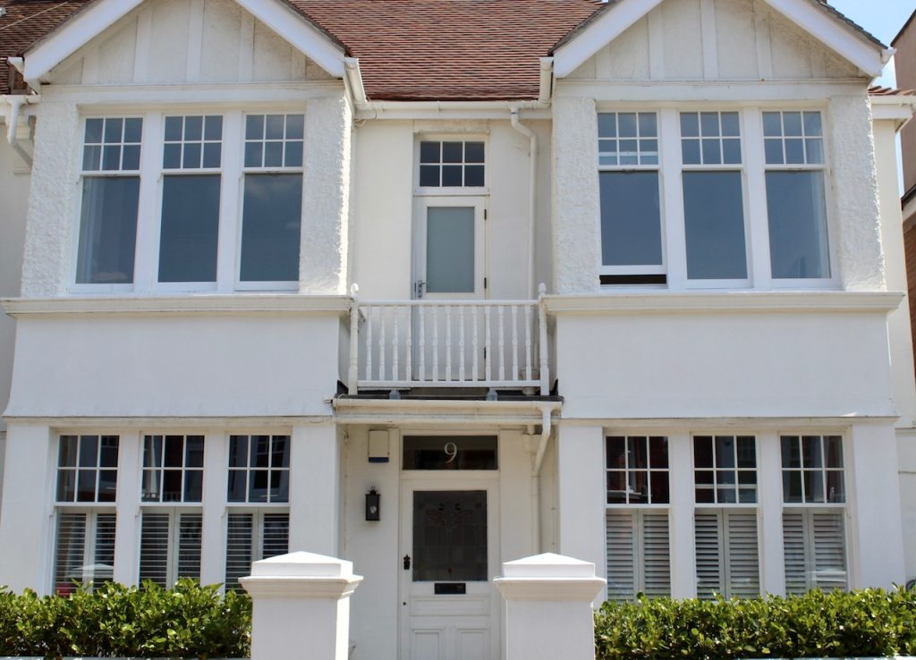 Terraced house with sash windows