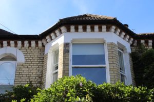 House exterior following window restoration