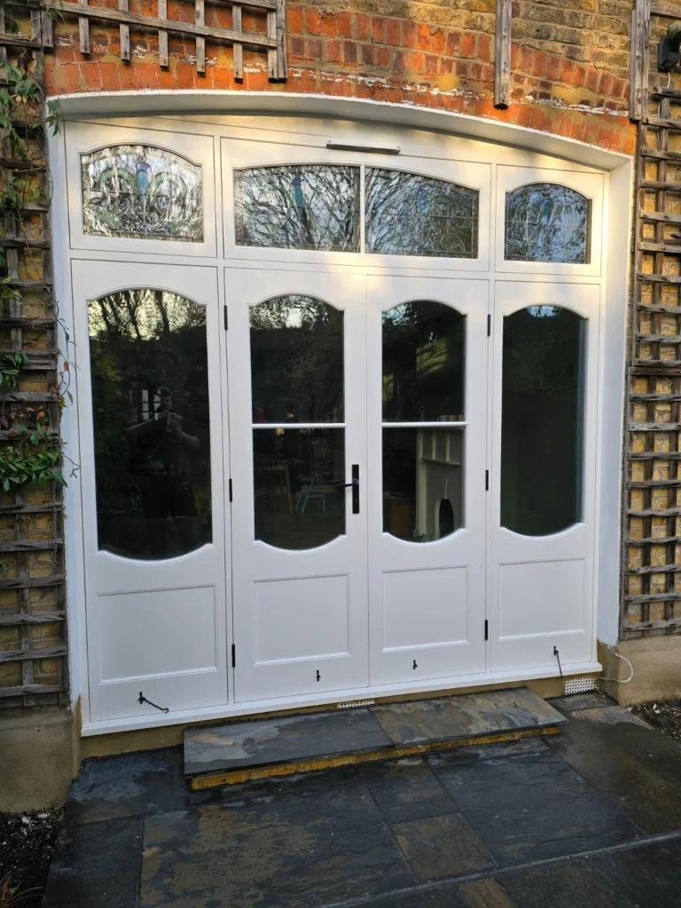 External view of new timber French doors