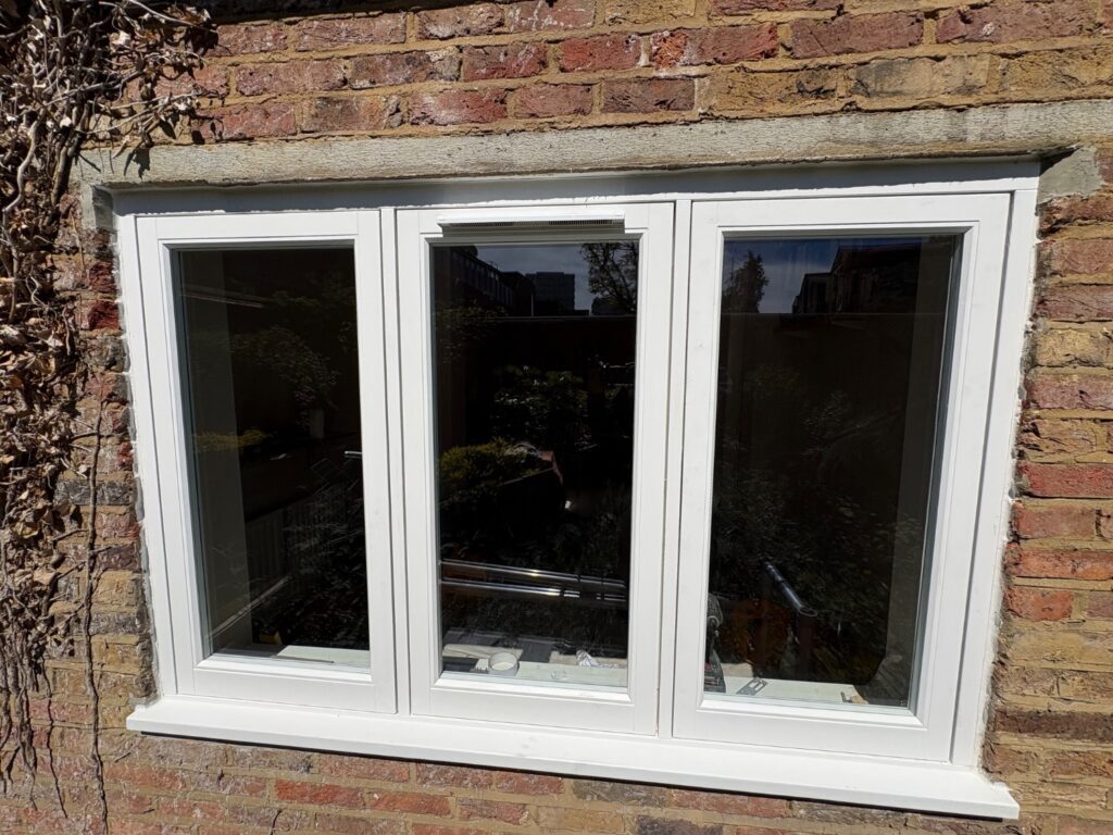 External view of newly installed timber casement window