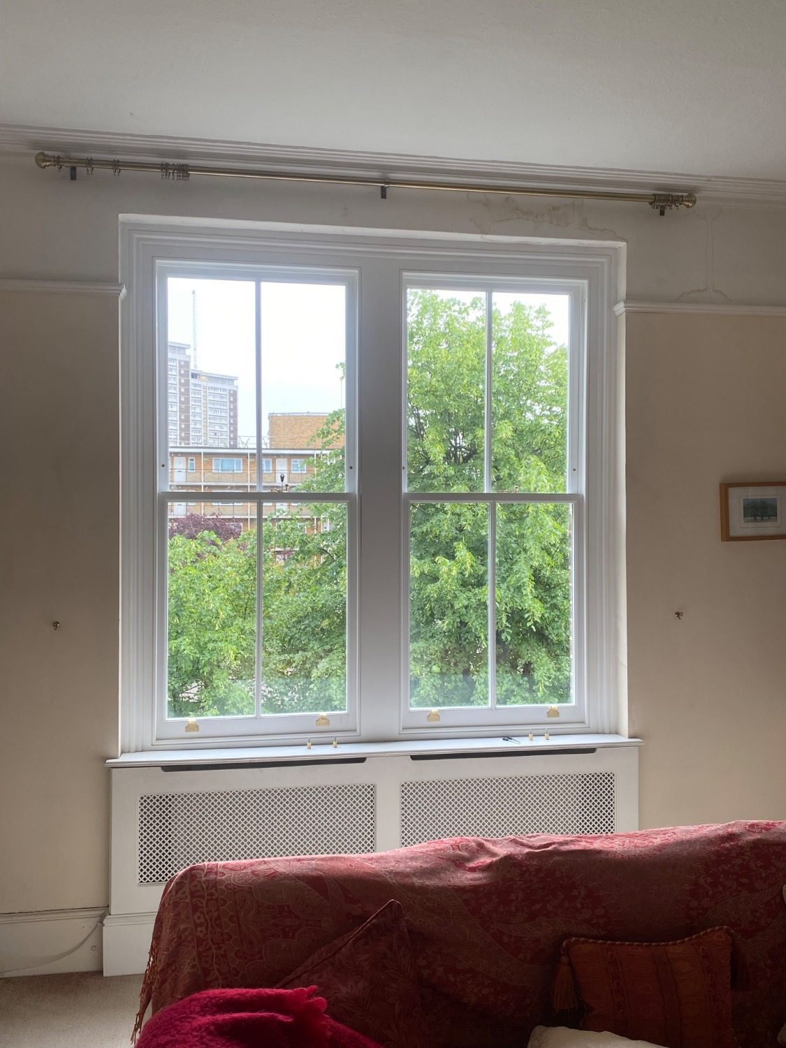 Newly installed timber sash windows