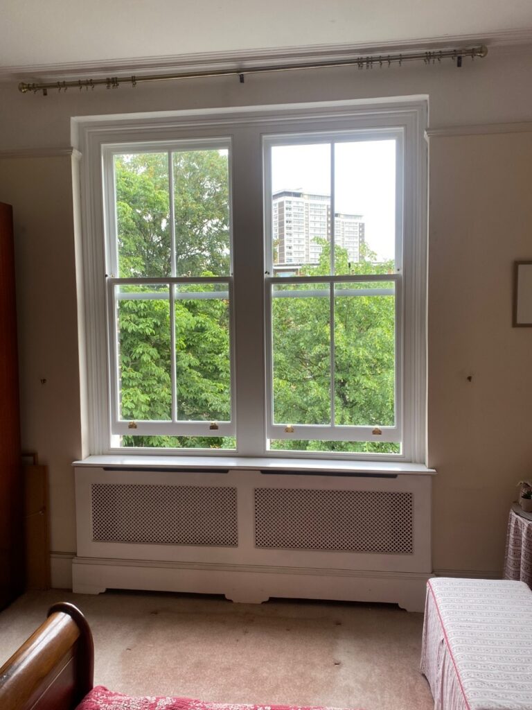 Internal view of new timber sash windows
