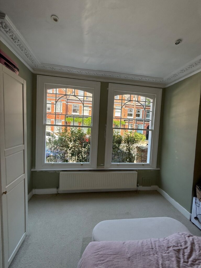 Internal view of replacement timber sash windows