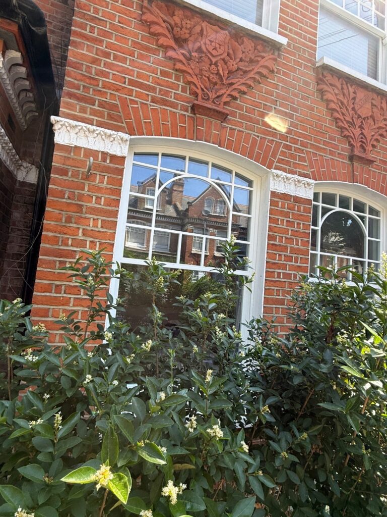External view of a replacement timber sash window in Tooting