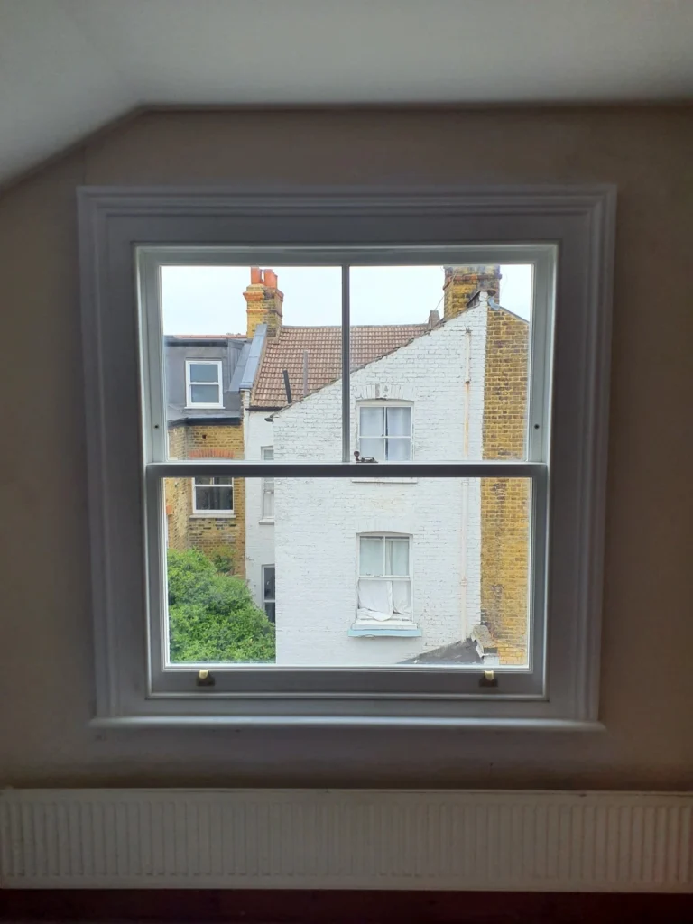 Second floor timber sash window