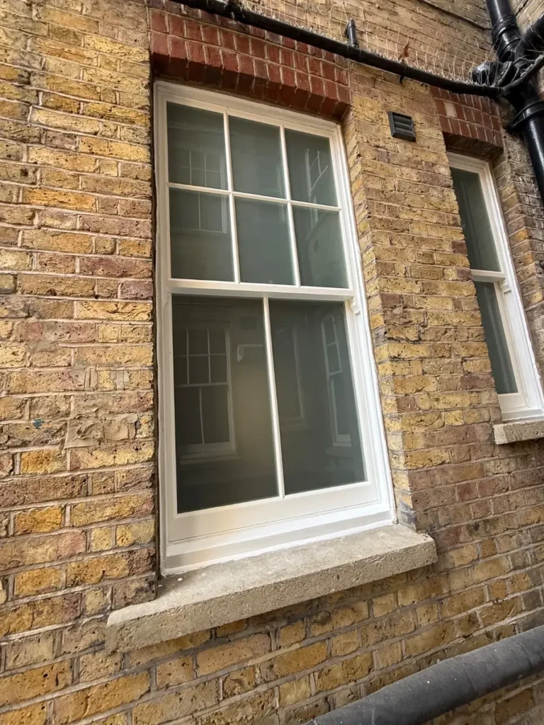 Double glazed sashes fitted into existing box frames, Battersea