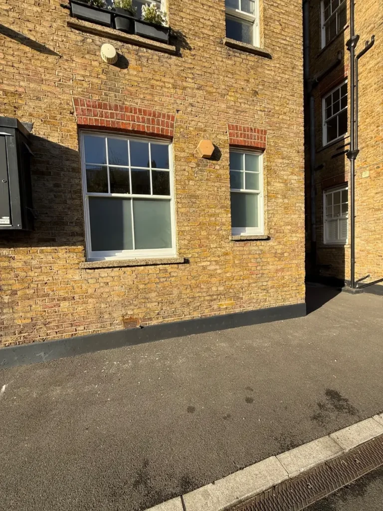 New sash windows at street level, Prince of Wales Drive, Battersea
